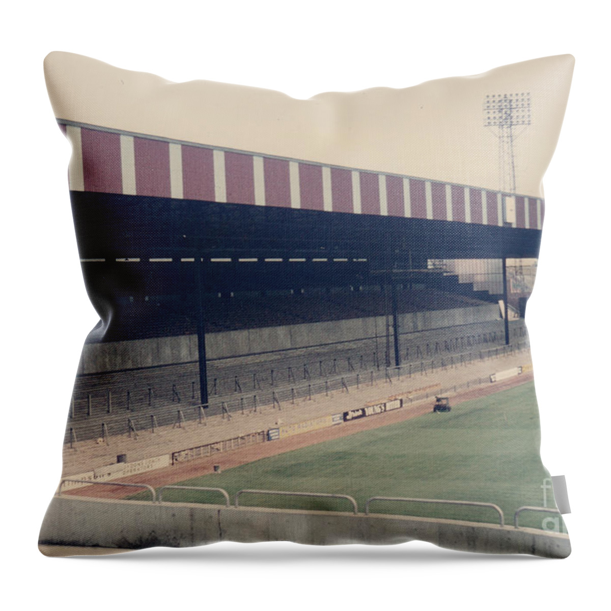 Crystal Palace Throw Pillow featuring the photograph Crystal Palace - Selhurst Park - East Stand Arthur Wait 1 - 1980s by Legendary Football Grounds
