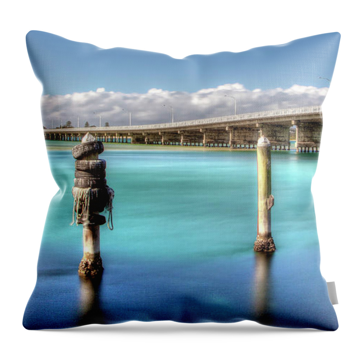 Tuncurry Photography Throw Pillow featuring the digital art Crystal waters 0517 by Kevin Chippindall