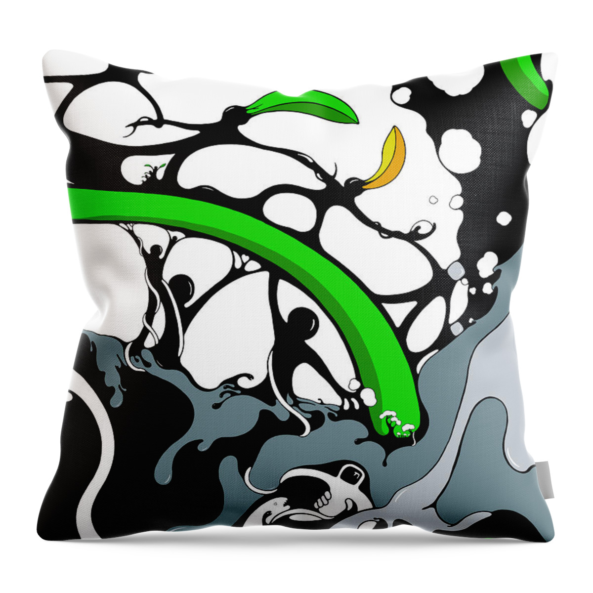 Water Throw Pillow featuring the drawing Cultivate by Craig Tilley