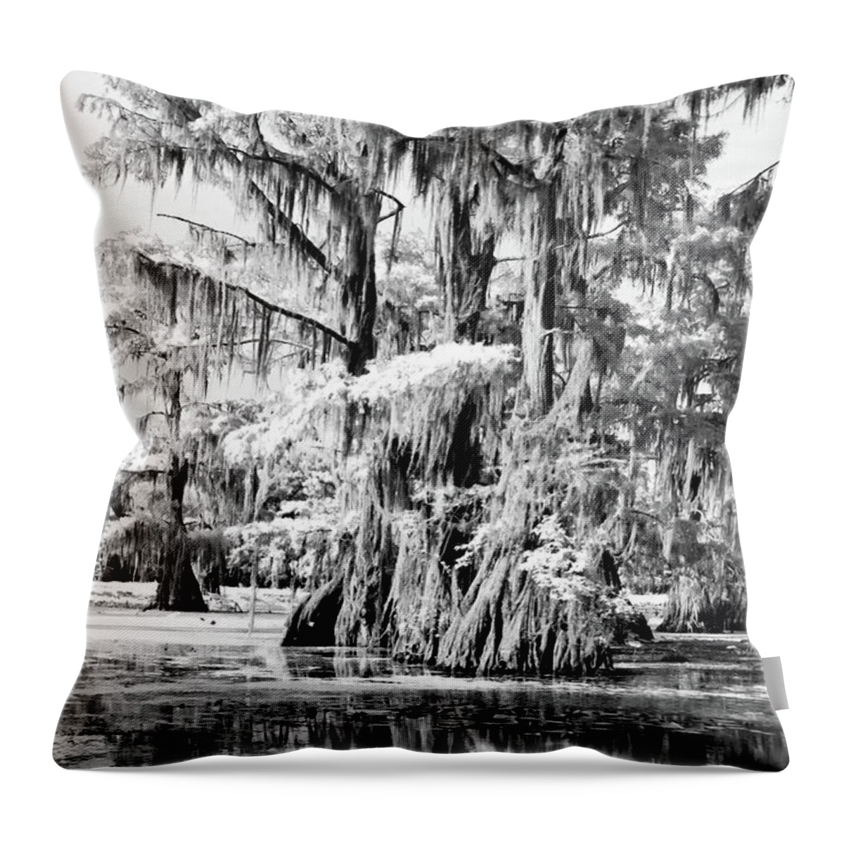 Algae Throw Pillow featuring the photograph Cypress Infrared by Lana Trussell