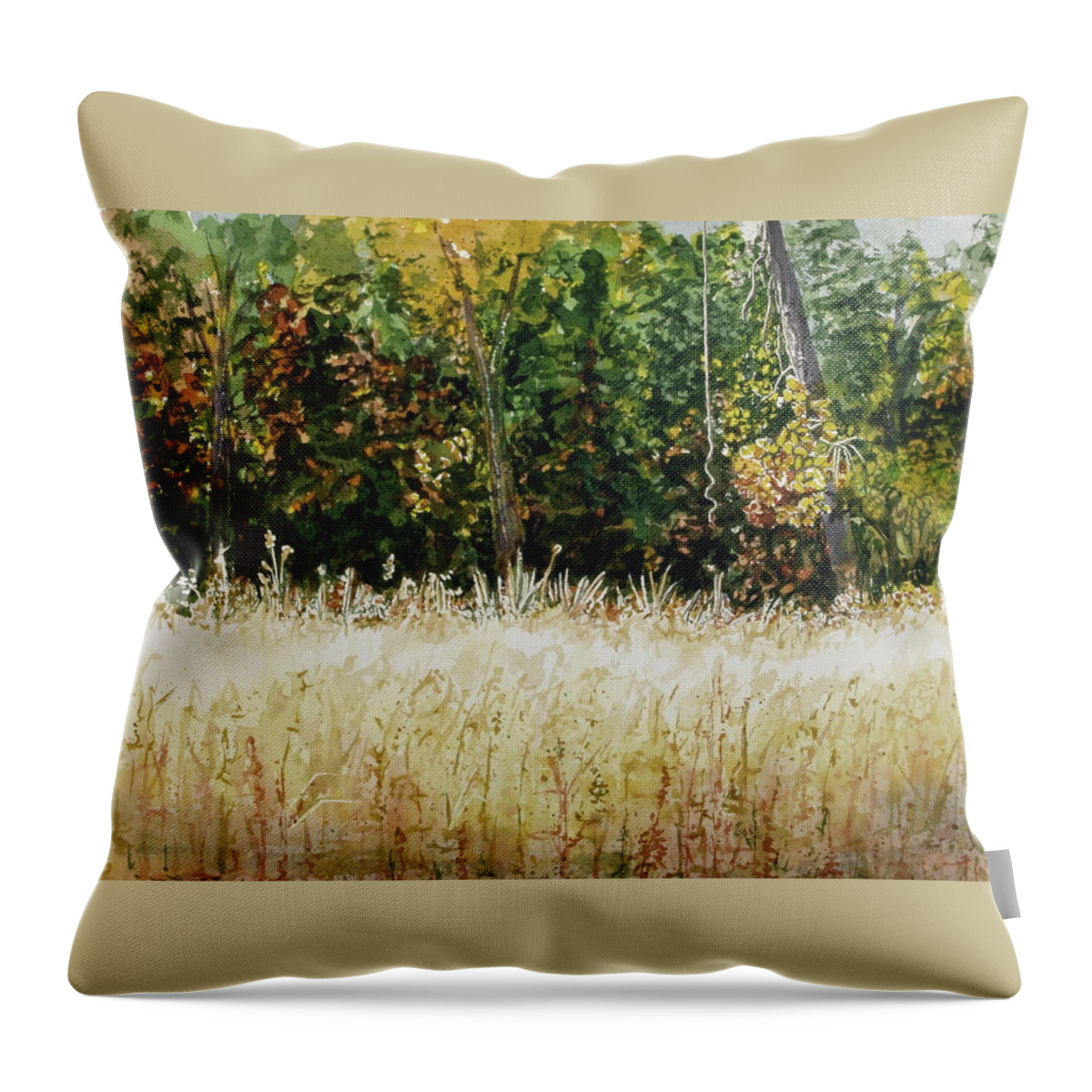 Landscape Throw Pillow featuring the painting D Vine by Lynn Babineau