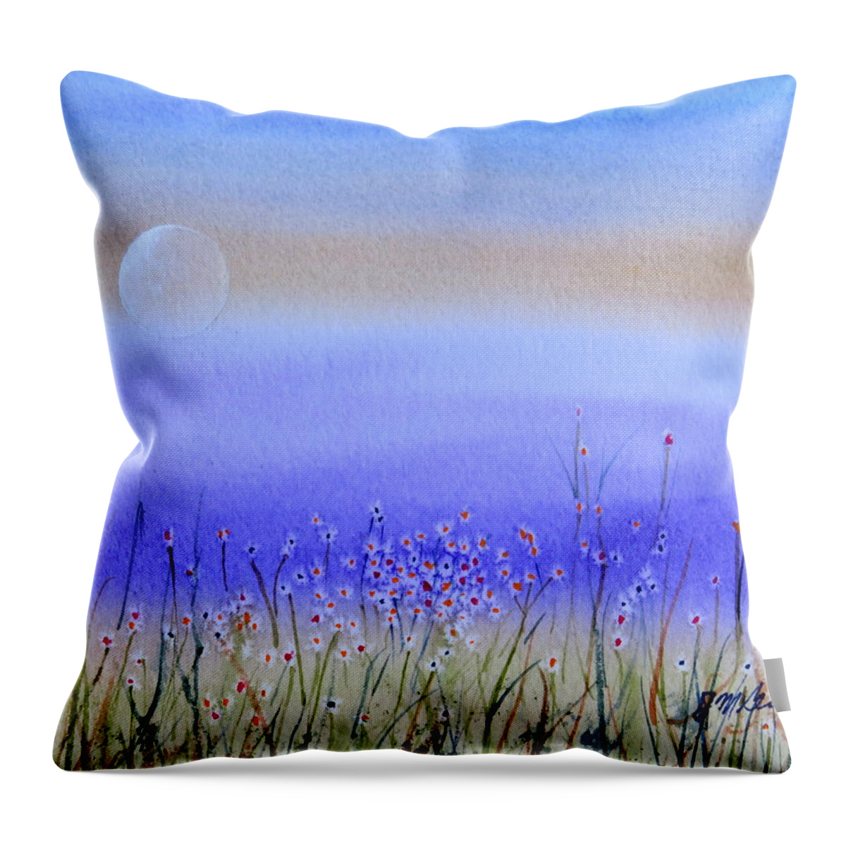 Daisies Throw Pillow featuring the painting Daisies Galore by Joseph Burger