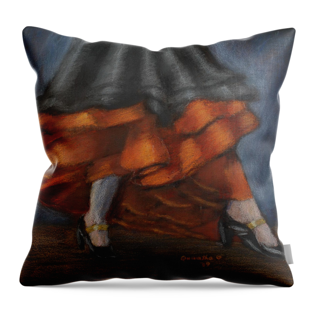 Dance Throw Pillow featuring the drawing Dancing Feet by Quwatha Valentine