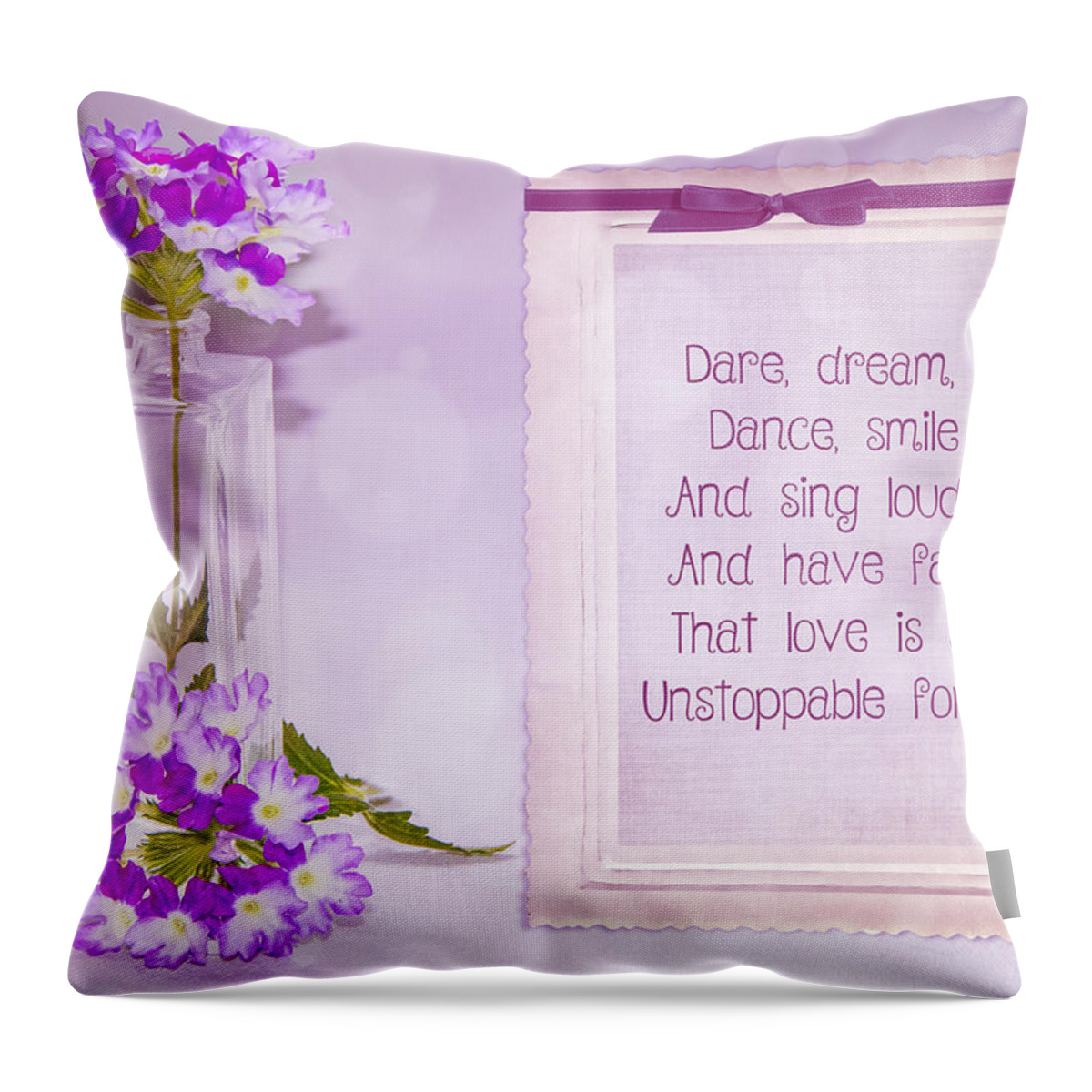 Flowers Throw Pillow featuring the photograph Dare 0814 by Cathy Kovarik