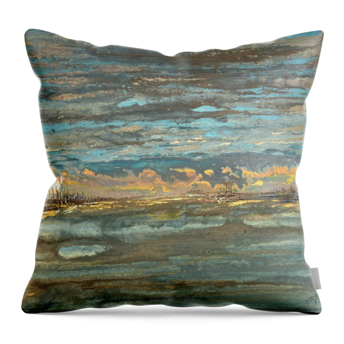  Throw Pillow featuring the painting Dark Serene by MiMi Stirn