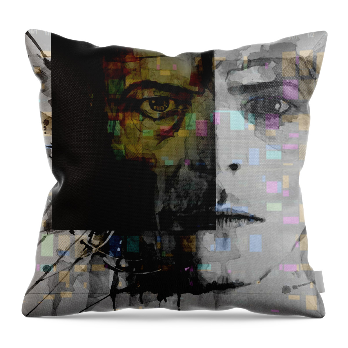Bowie Throw Pillow featuring the painting Dark Star by Paul Lovering