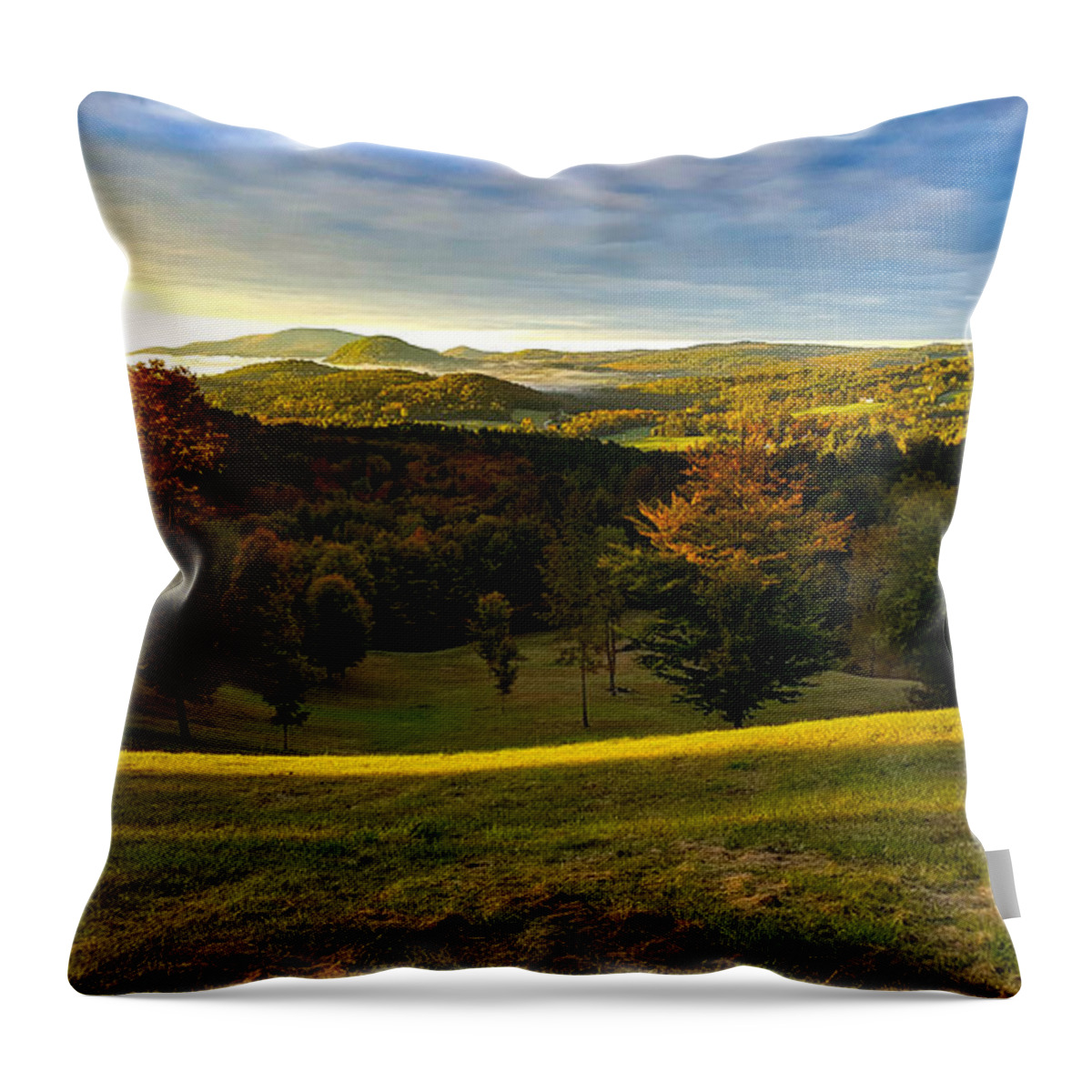 #jefffolger Throw Pillow featuring the photograph Dawn across the NorthEast Kingdom by Jeff Folger