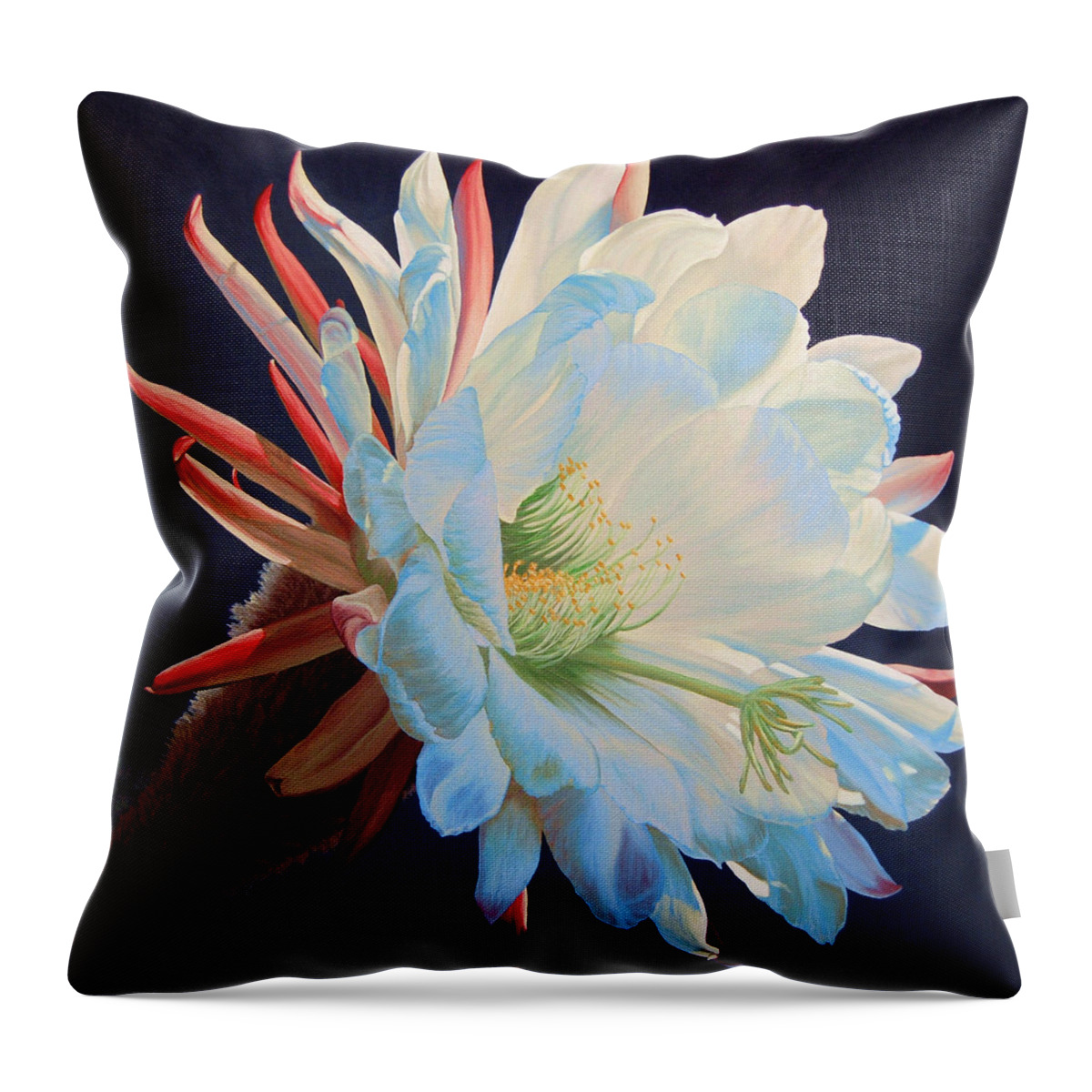 Flower Throw Pillow featuring the painting Daybreak Delight by Cheryl Fecht