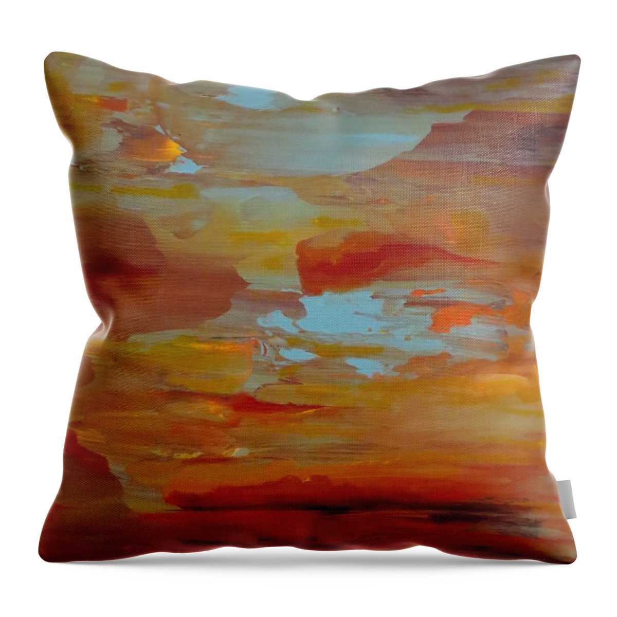 Abstract Throw Pillow featuring the painting Days End by Soraya Silvestri