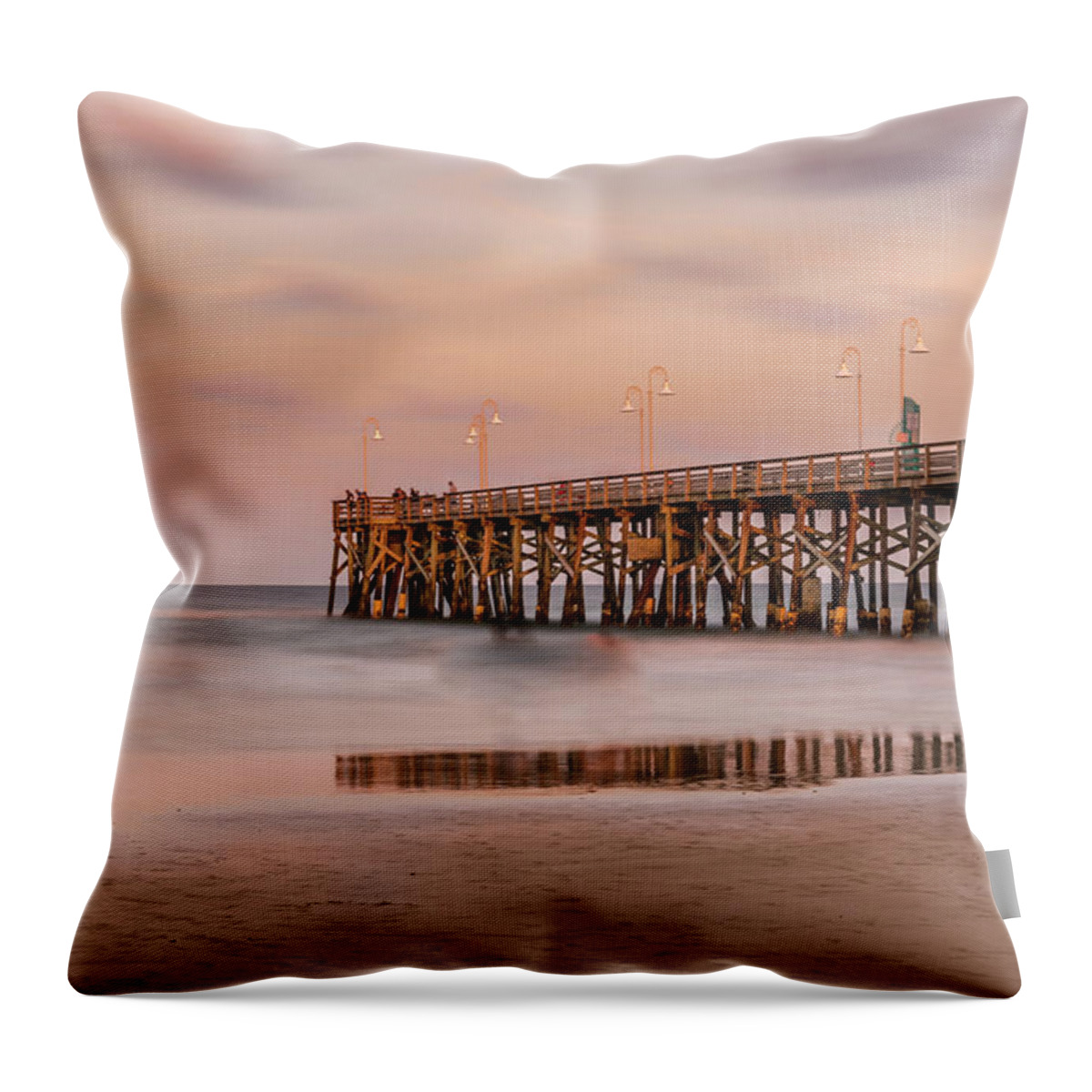 Beach Throw Pillow featuring the photograph Daytona Beach Pier by Jaime Mercado