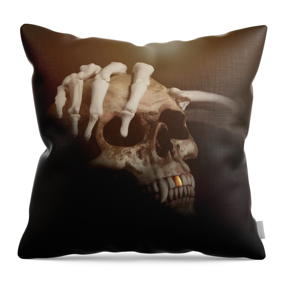 Halloween Throw Pillow featuring the photograph Death's Head by Tom Mc Nemar