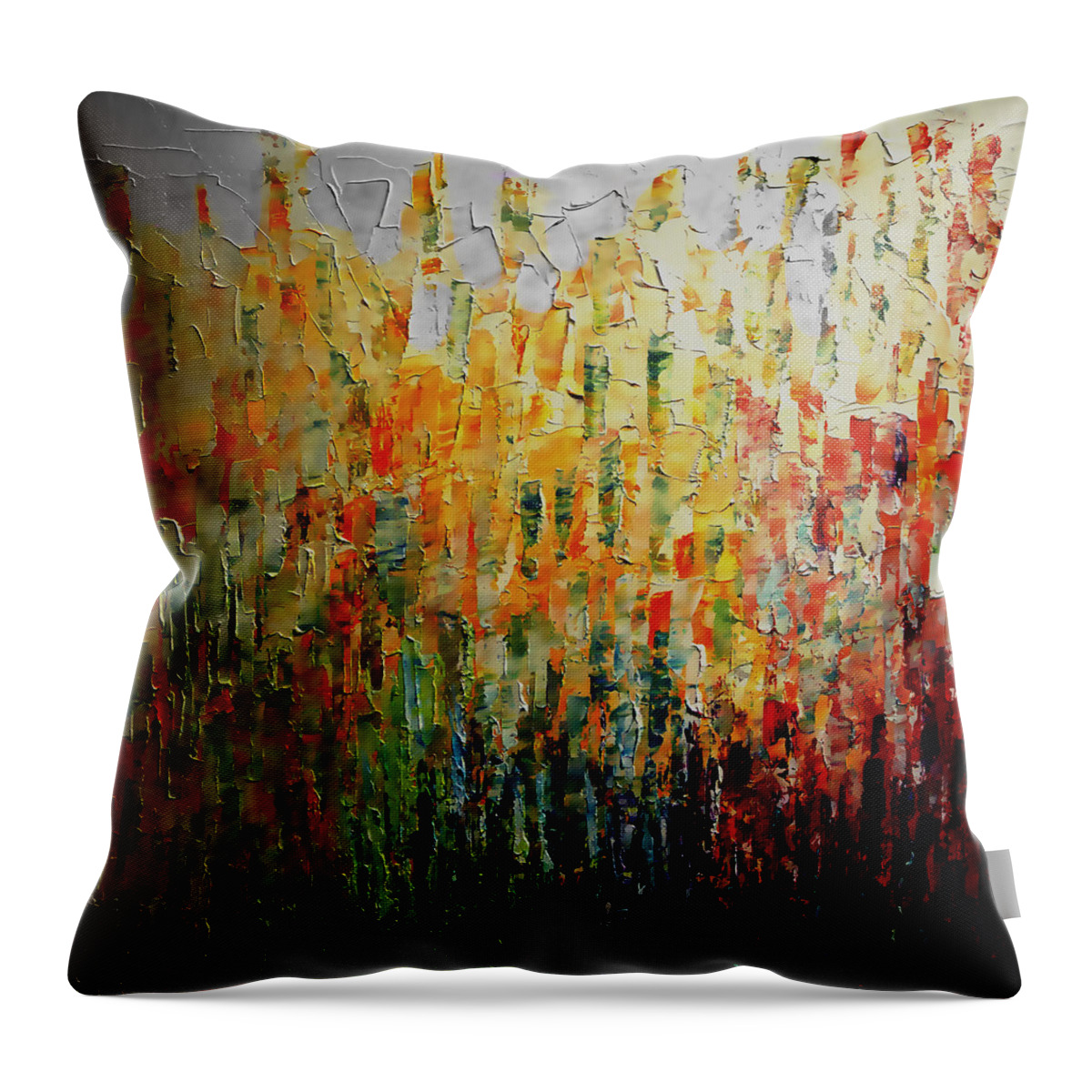 Deep Throw Pillow featuring the painting Deep Garden by Linda Bailey