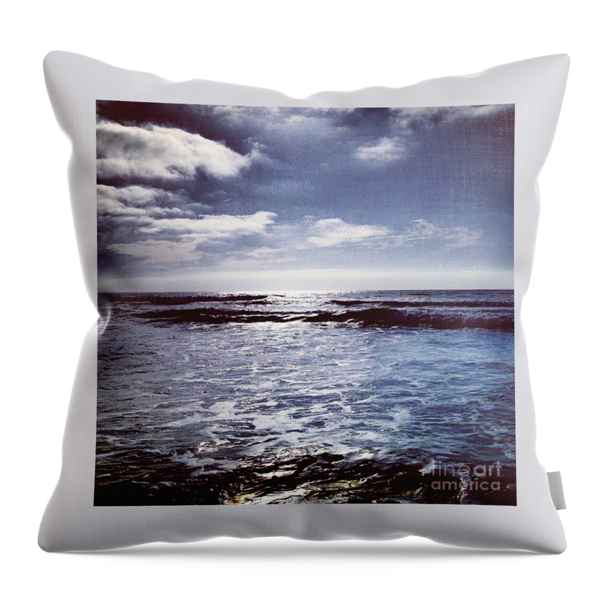 Pacific Ocean Throw Pillow featuring the photograph Del Mar Storm by Denise Railey