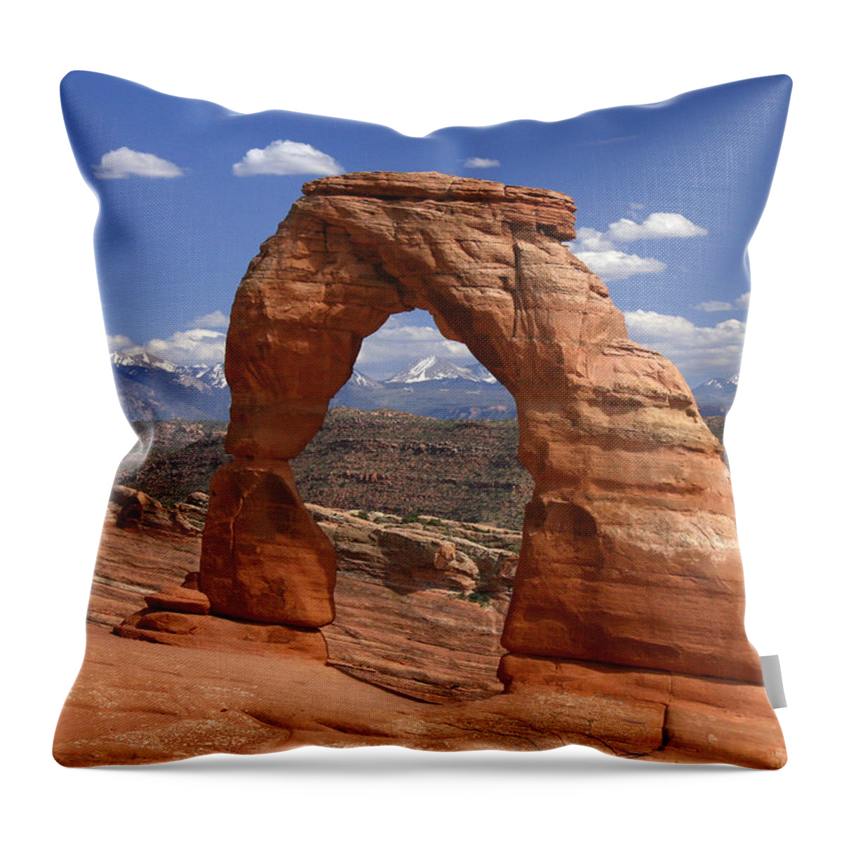 Delicate Arch Throw Pillow featuring the photograph Delicate Arch by Winston Rockwell