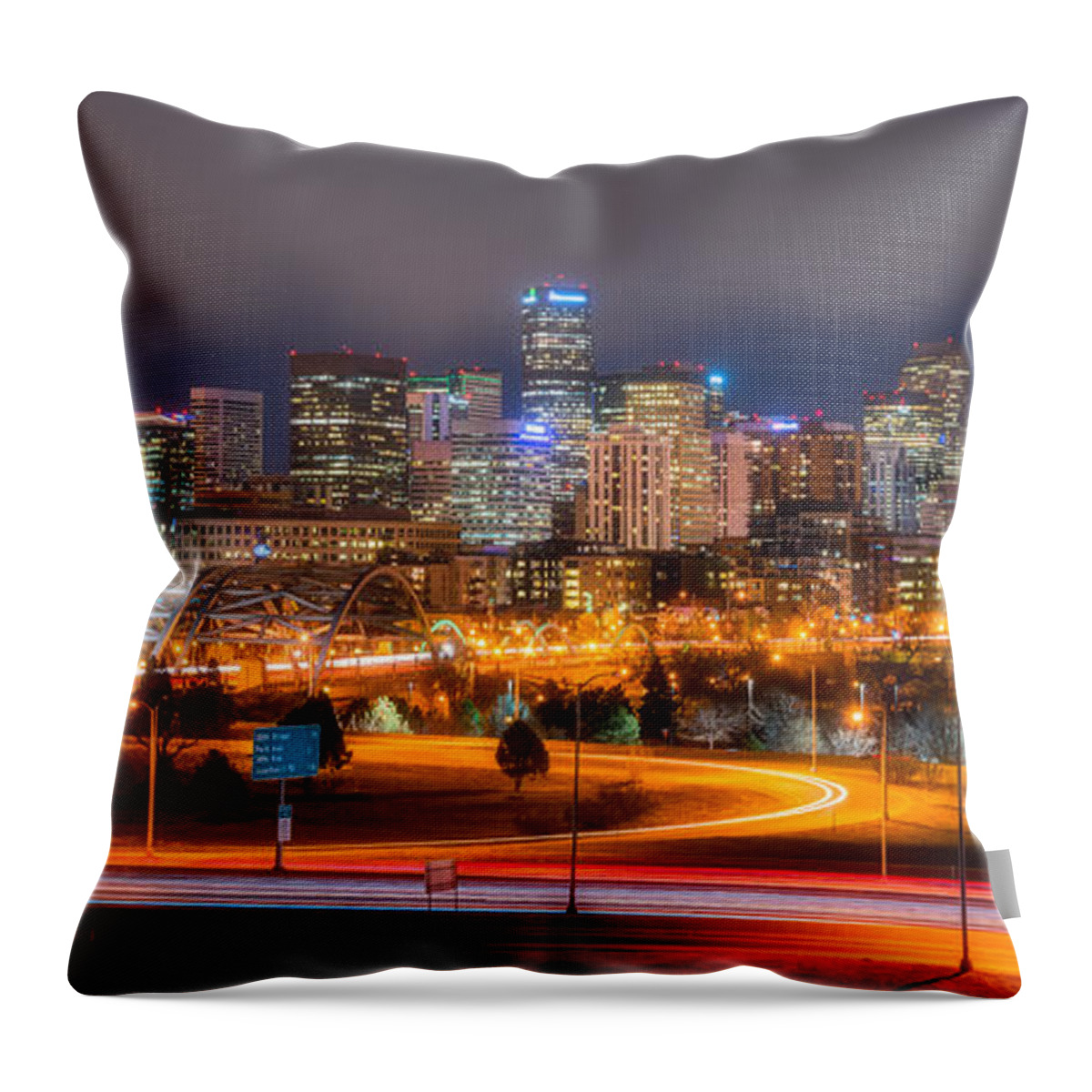 Denver Throw Pillow featuring the photograph Denver Fog by Darren White