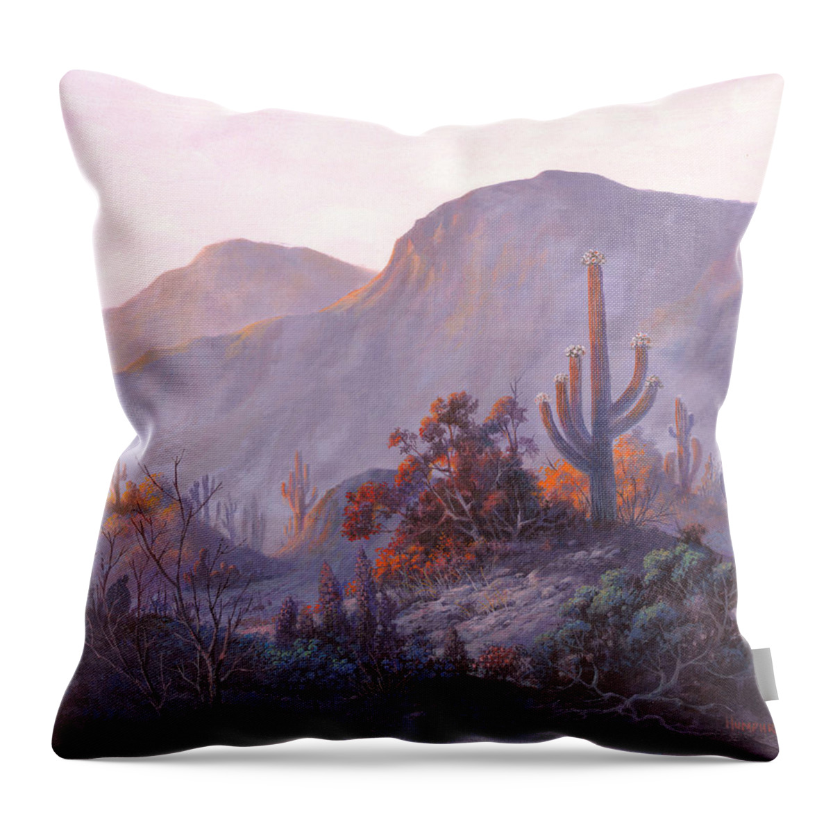 Michael Humphries Throw Pillow featuring the painting Desert Dessert by Michael Humphries