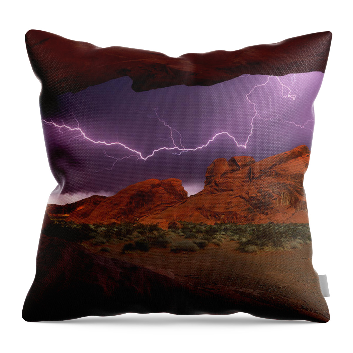 Red Rocks Throw Pillow featuring the photograph Desert Storm by Darren White