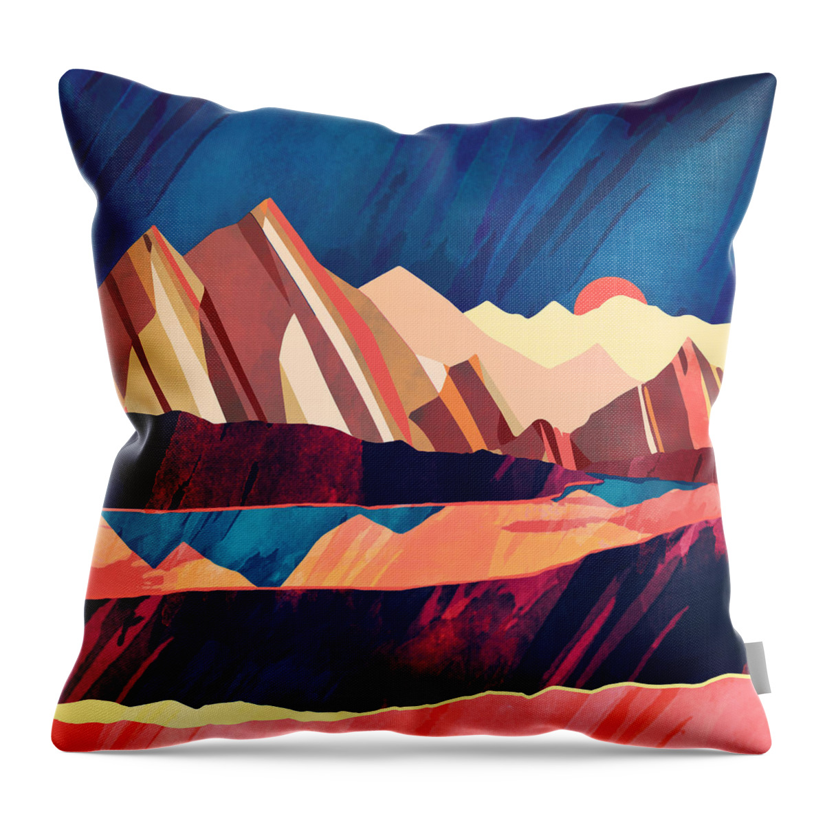 Desert Throw Pillow featuring the digital art Desert Valley by Spacefrog Designs