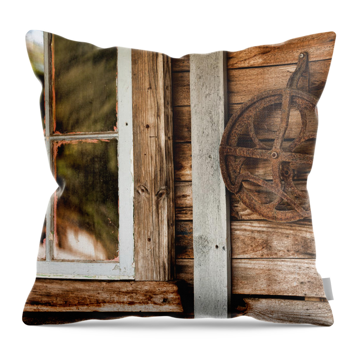 Deserted Homestead Throw Pillow featuring the photograph Deserted Homestead by Bonnie Bruno