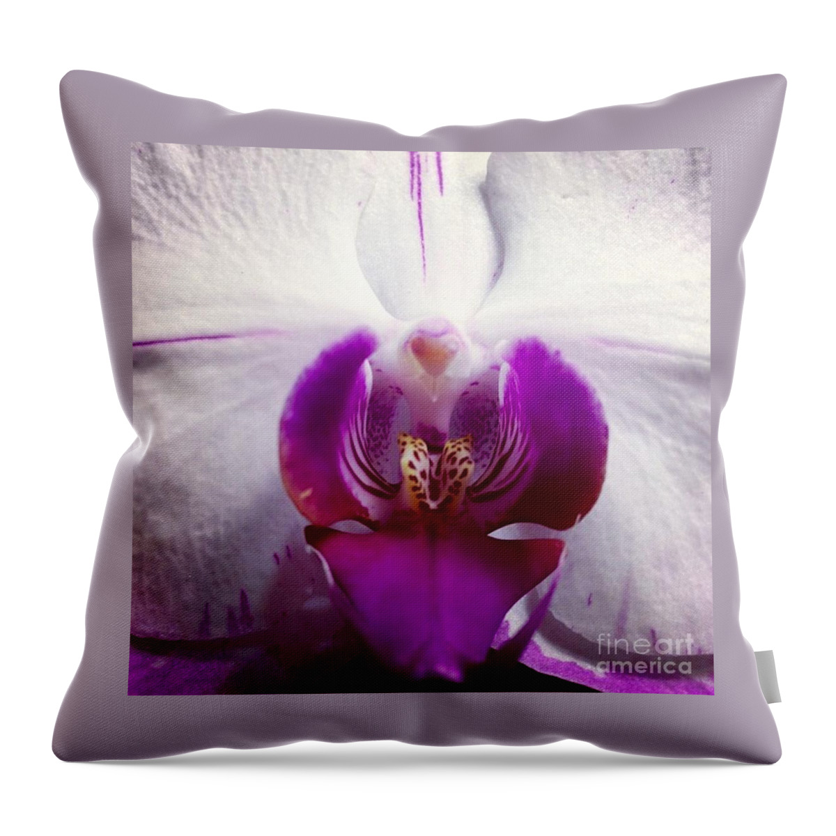 Orchid Throw Pillow featuring the photograph Love by Denise Railey