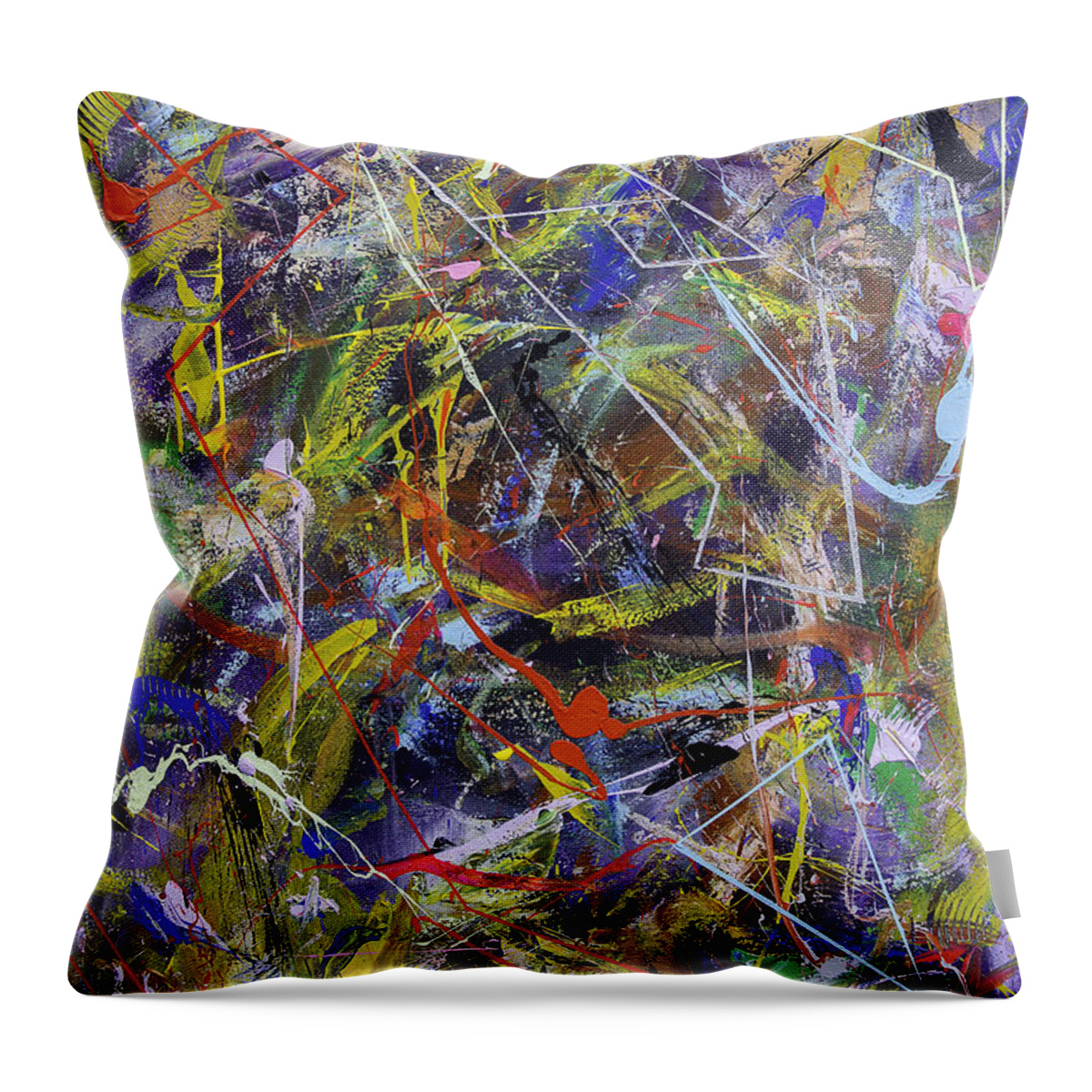Abstract Throw Pillow featuring the painting DeWitt Bellfield by Julius Hannah