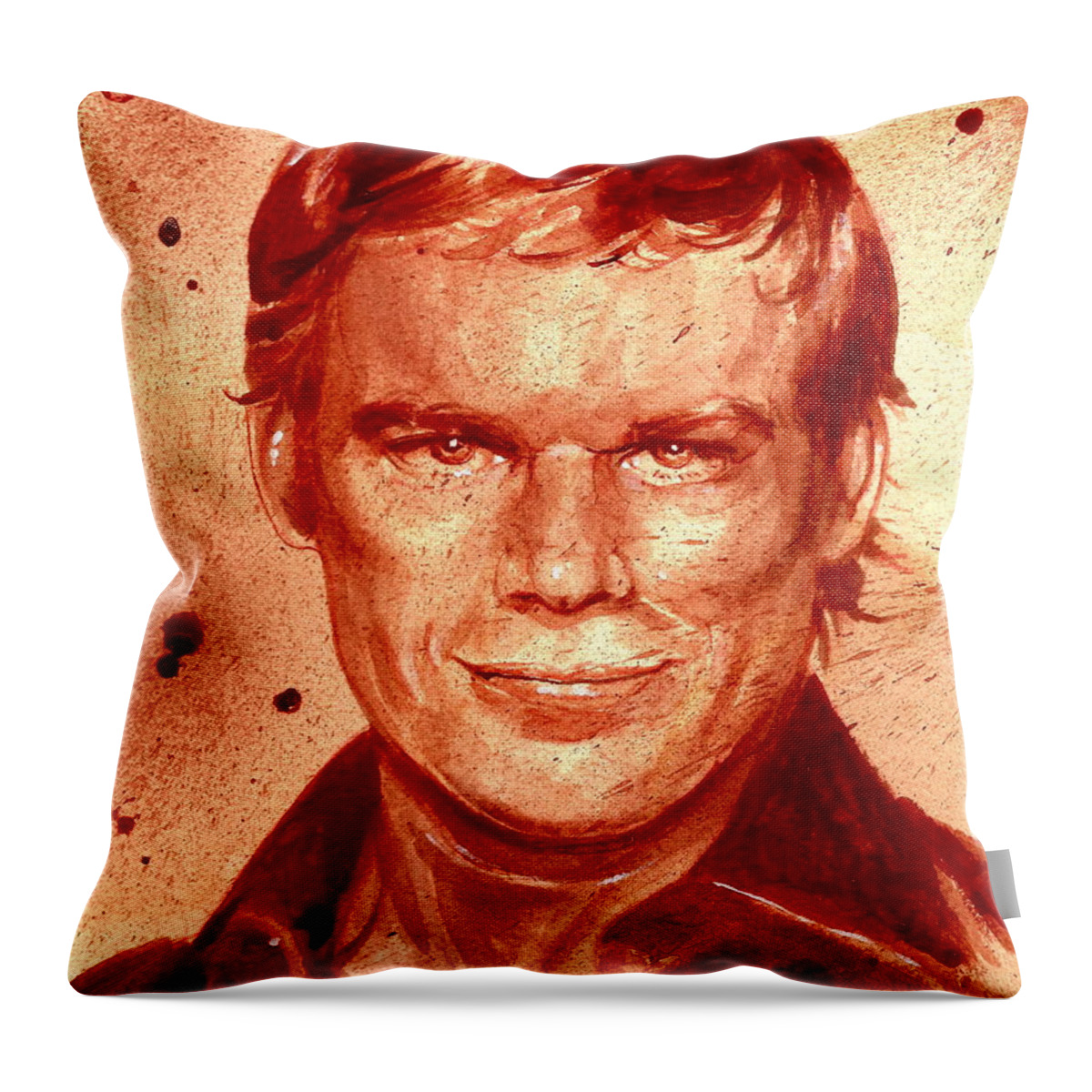 Dexter Throw Pillow featuring the painting Dexter by Ryan Almighty