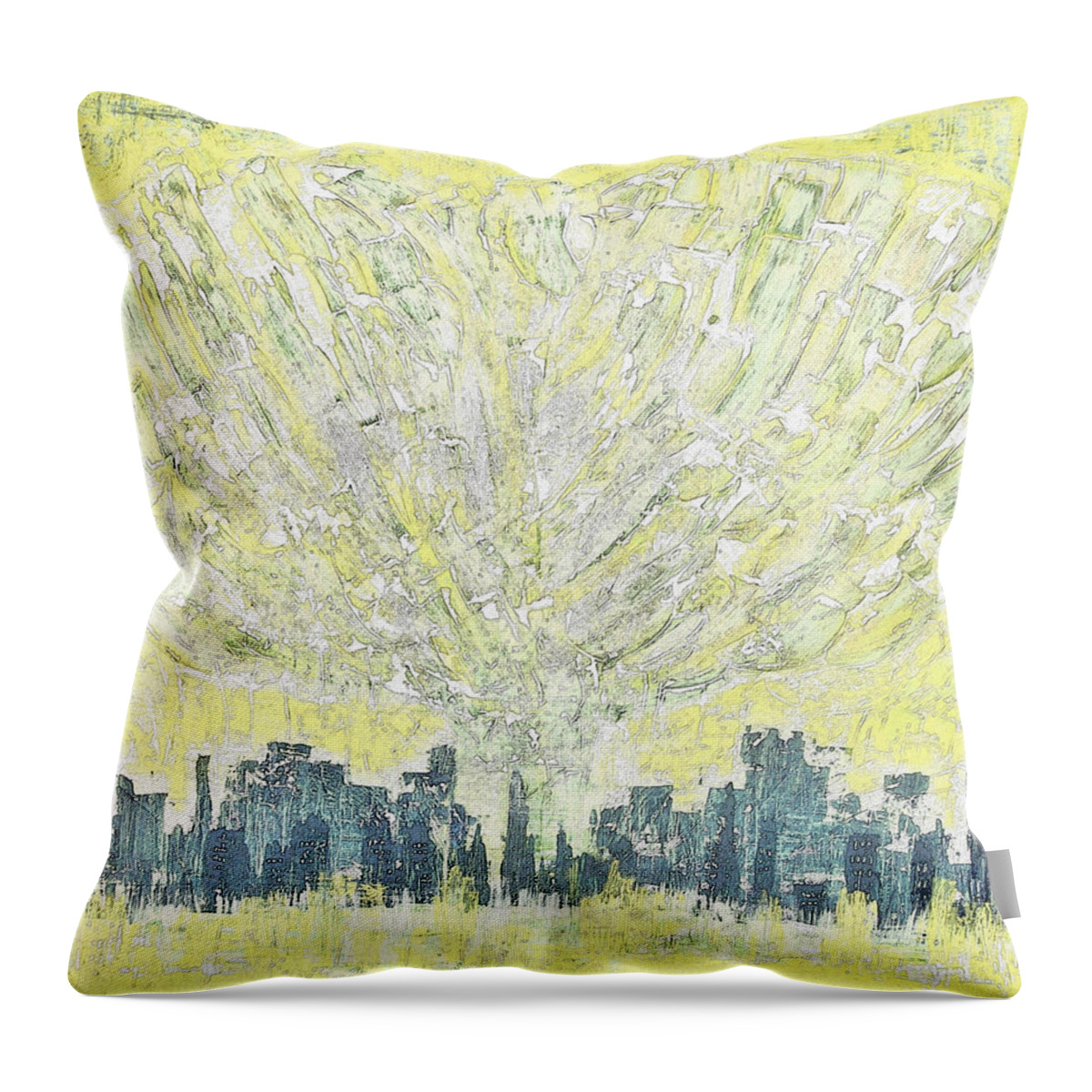 City Digital Arwork Throw Pillow featuring the painting DG1 - yes heart D1 by KUNST MIT HERZ Art with heart