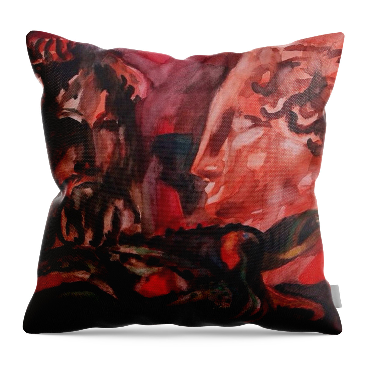 Ancient Greece Throw Pillow featuring the painting Dialogo Silenzioso by Enrico Garff