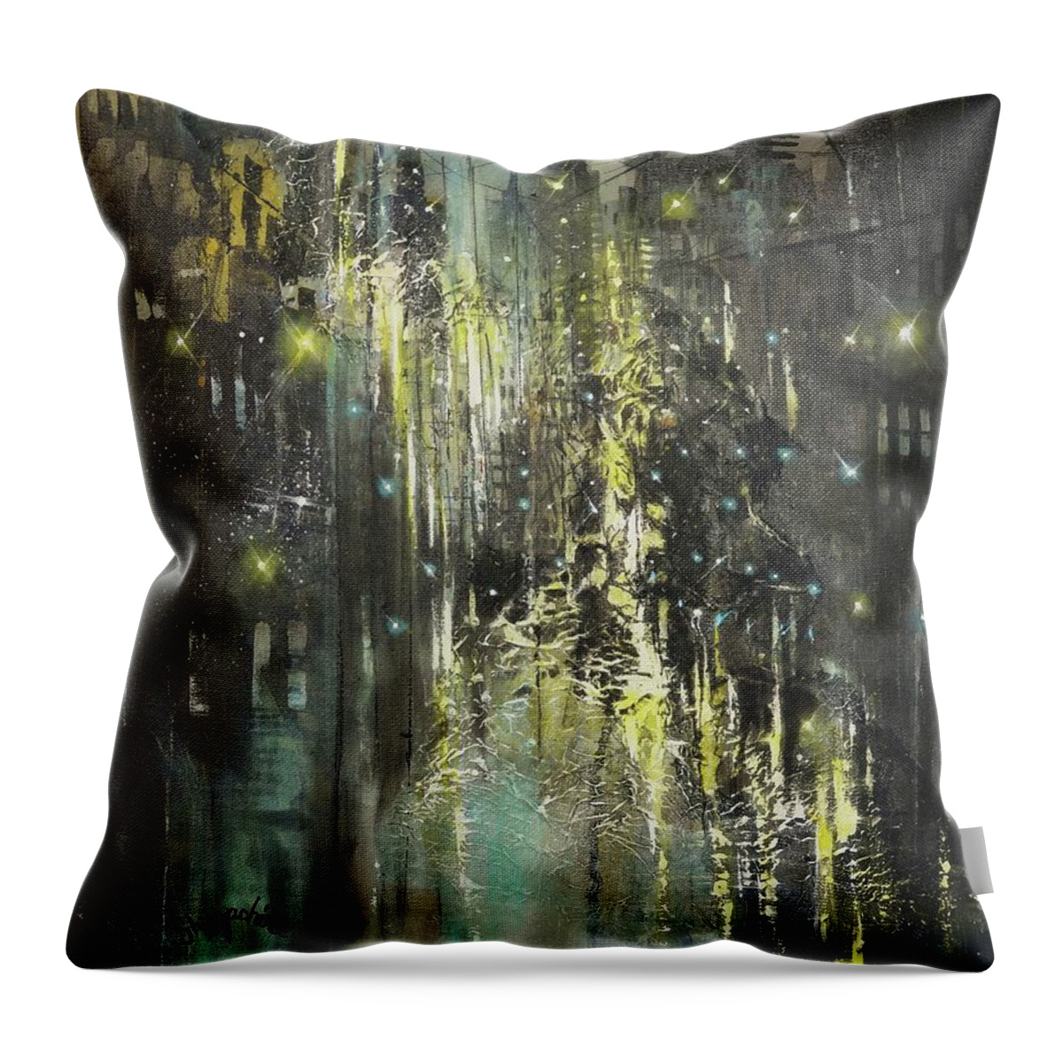Abstract; Abstract Expressionist; Contemporary Art; Tom Shropshire Painting; Shades Of Blue; Modern Art; New York City; Nyc; Lou Reed Song Dirty Boulevard Throw Pillow featuring the painting Dirty Boulevard by Tom Shropshire