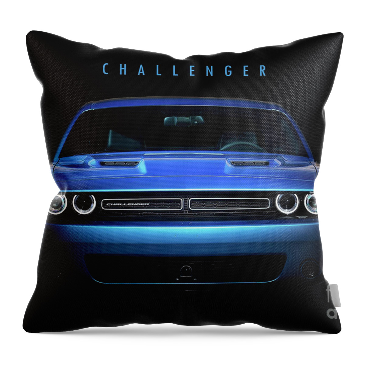 Dodge Throw Pillow featuring the digital art Dodge Challenger by Airpower Art