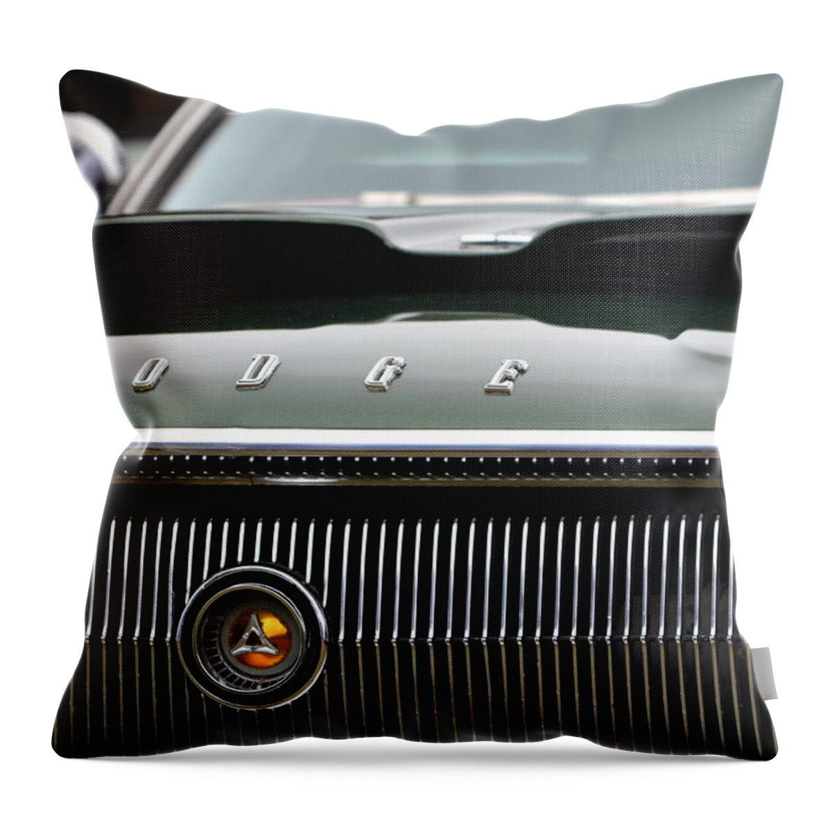  Throw Pillow featuring the photograph Dodge Charger Hood by Dean Ferreira