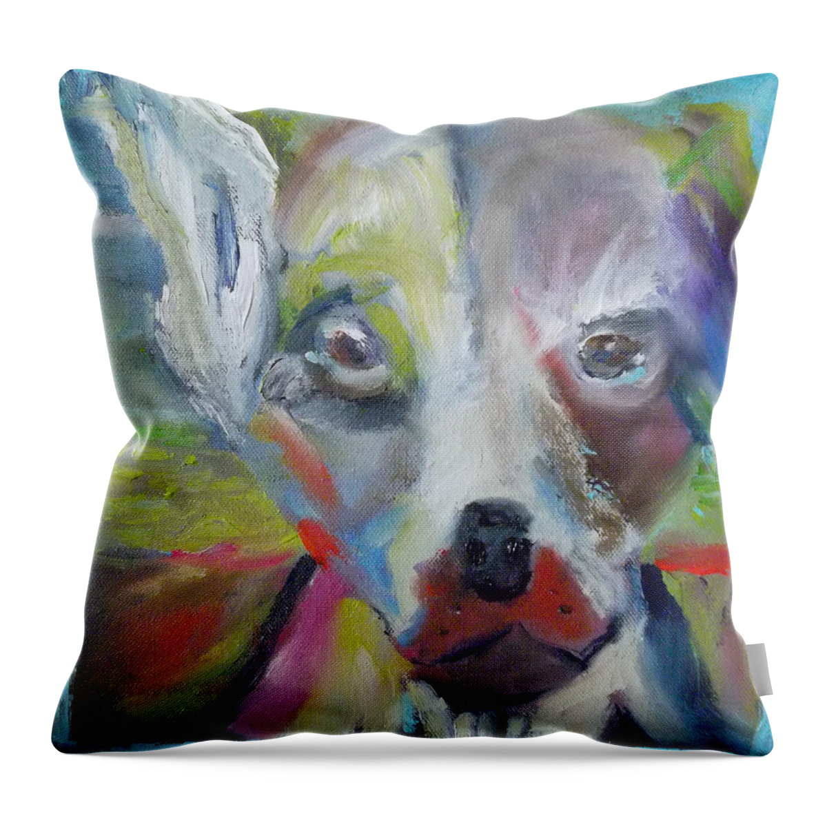 Dog Throw Pillow featuring the painting Doggietude by Susan Esbensen