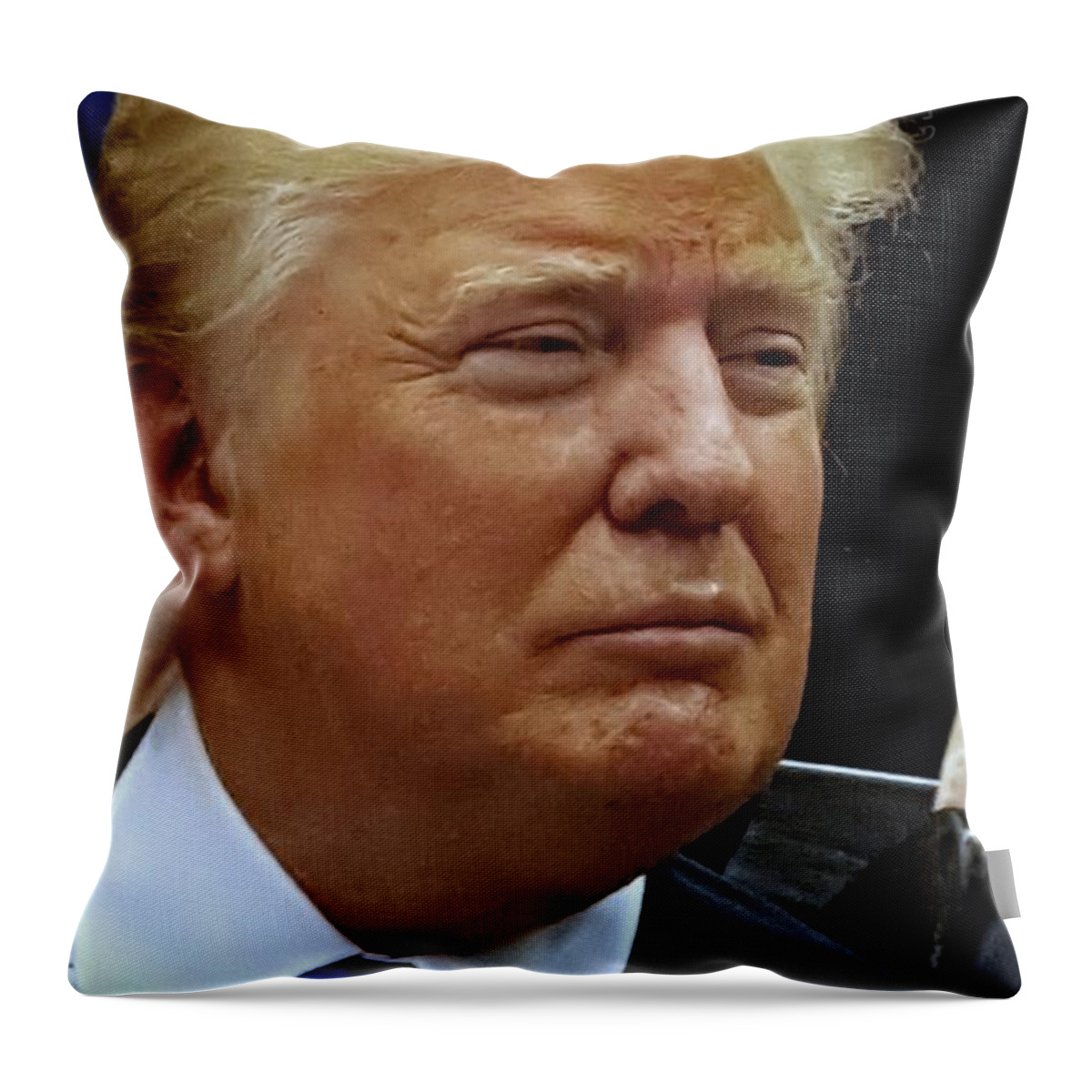 Donald Trump Throw Pillow featuring the photograph Donald J. Trump, Never Let Them See You Sweat by Dani McEvoy