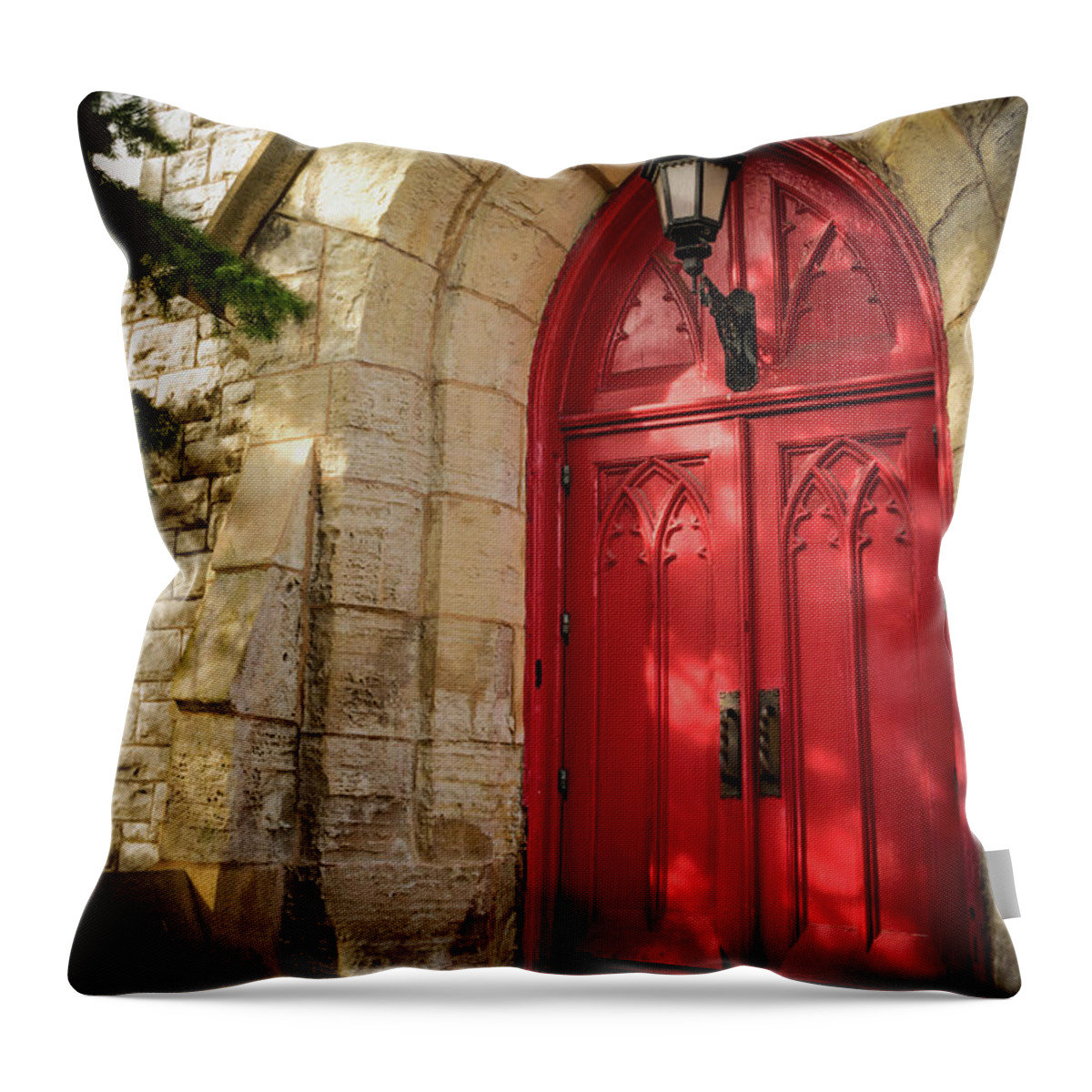 Church Throw Pillow featuring the photograph Door to Salvation by Holly Ross