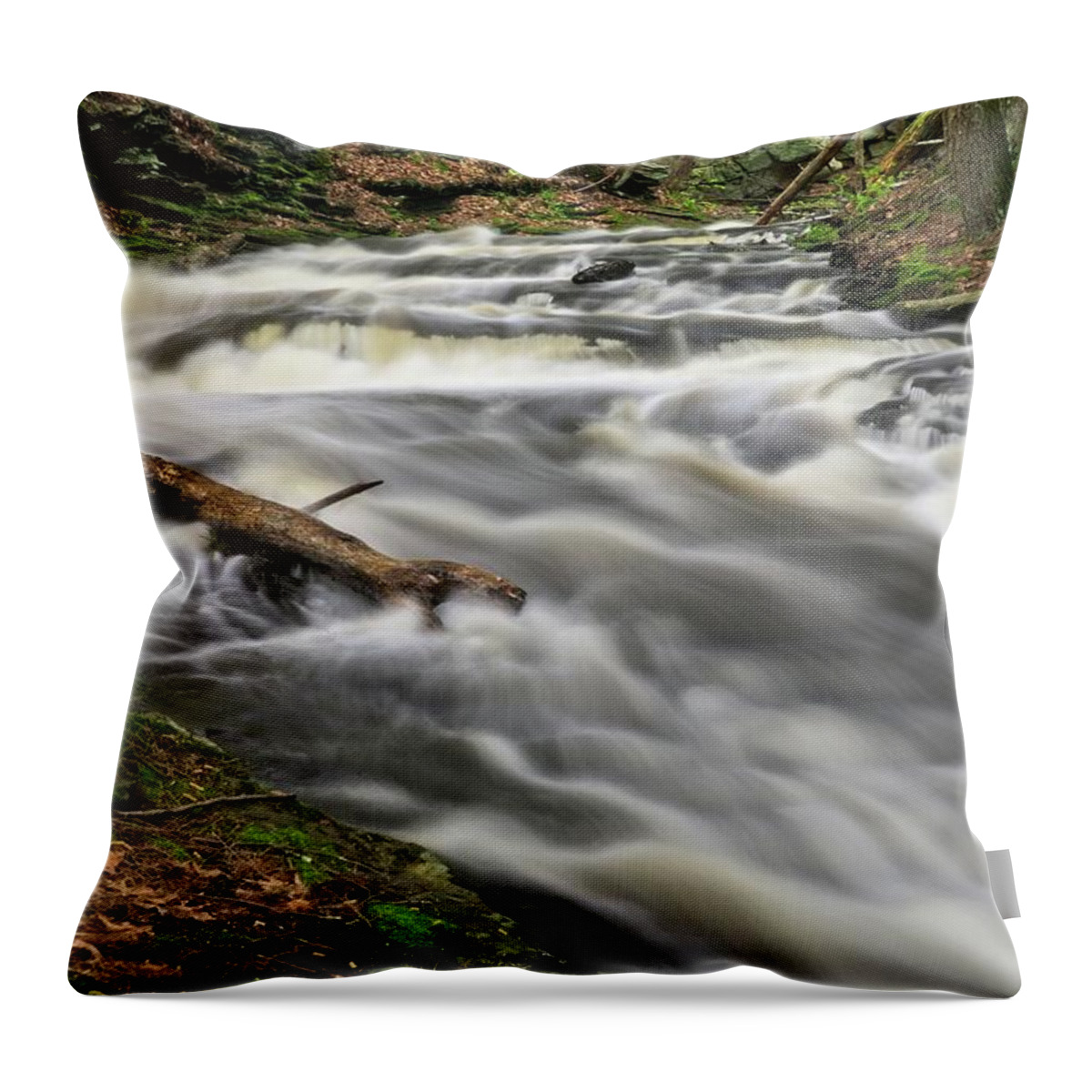 Waterfall Throw Pillow featuring the photograph Down The Throat by Allan Van Gasbeck