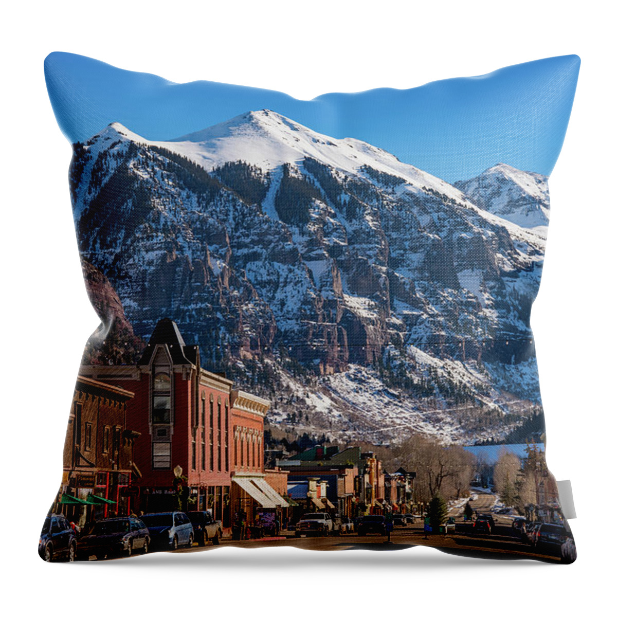 Colorado Throw Pillow featuring the photograph Downtown Telluride by Darren White