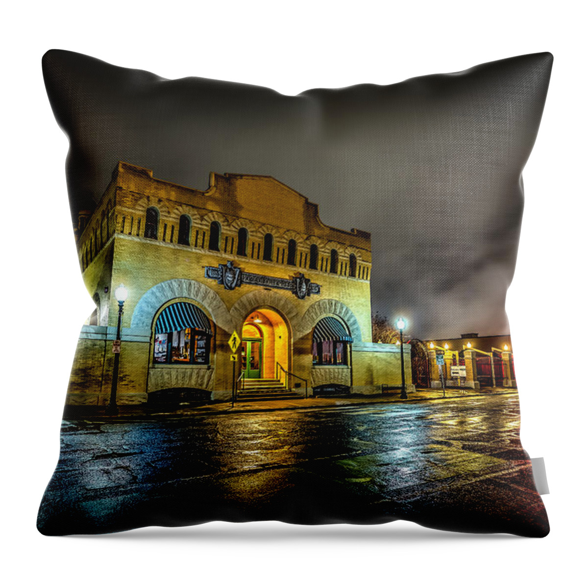 Can Throw Pillow featuring the photograph Dr Pepper Museum by David Morefield