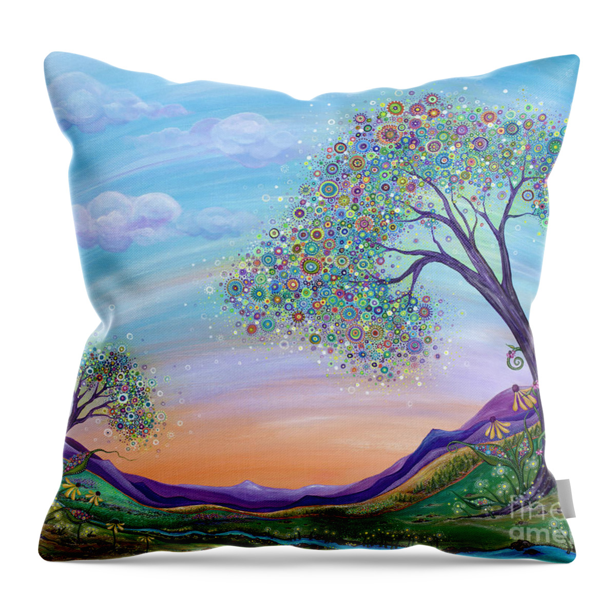 Landscape Painting Throw Pillow featuring the painting Dream Big by Tanielle Childers