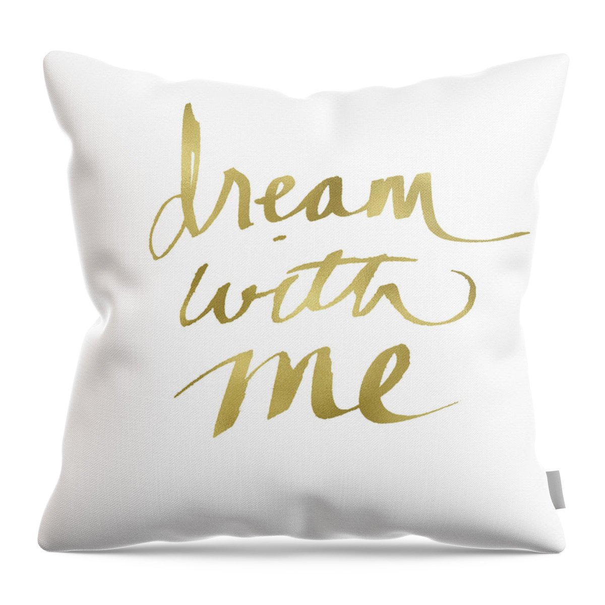 Dream Throw Pillow featuring the painting Dream With Me Gold- Art by Linda Woods by Linda Woods