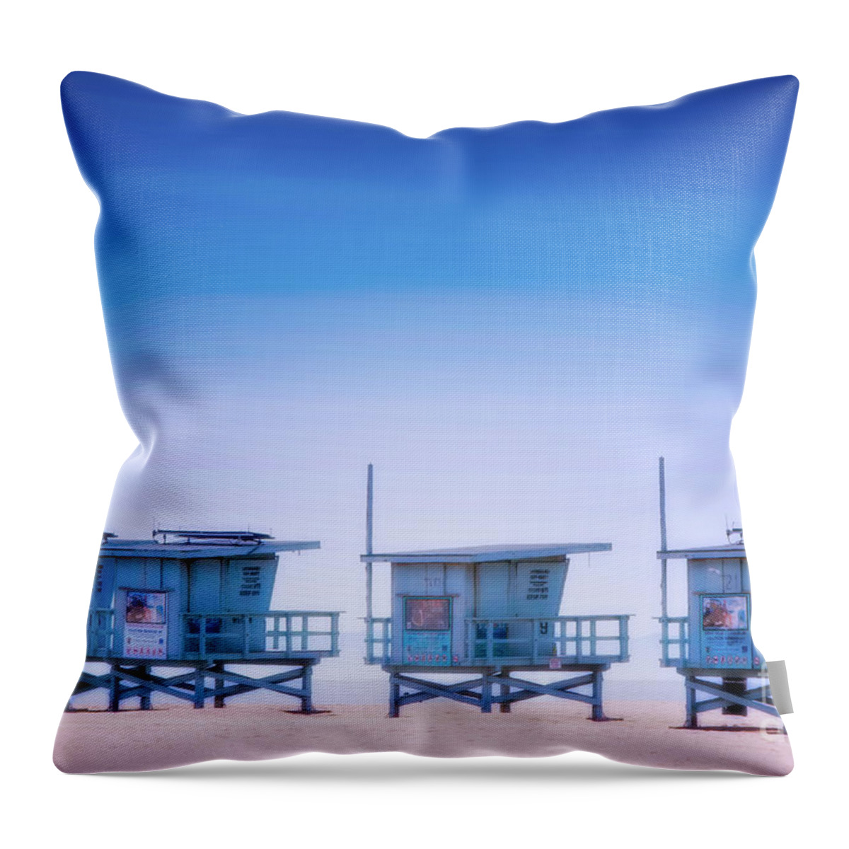 Santa Monica Throw Pillow featuring the photograph Dreamy Santa Monica Beach by Doug Sturgess