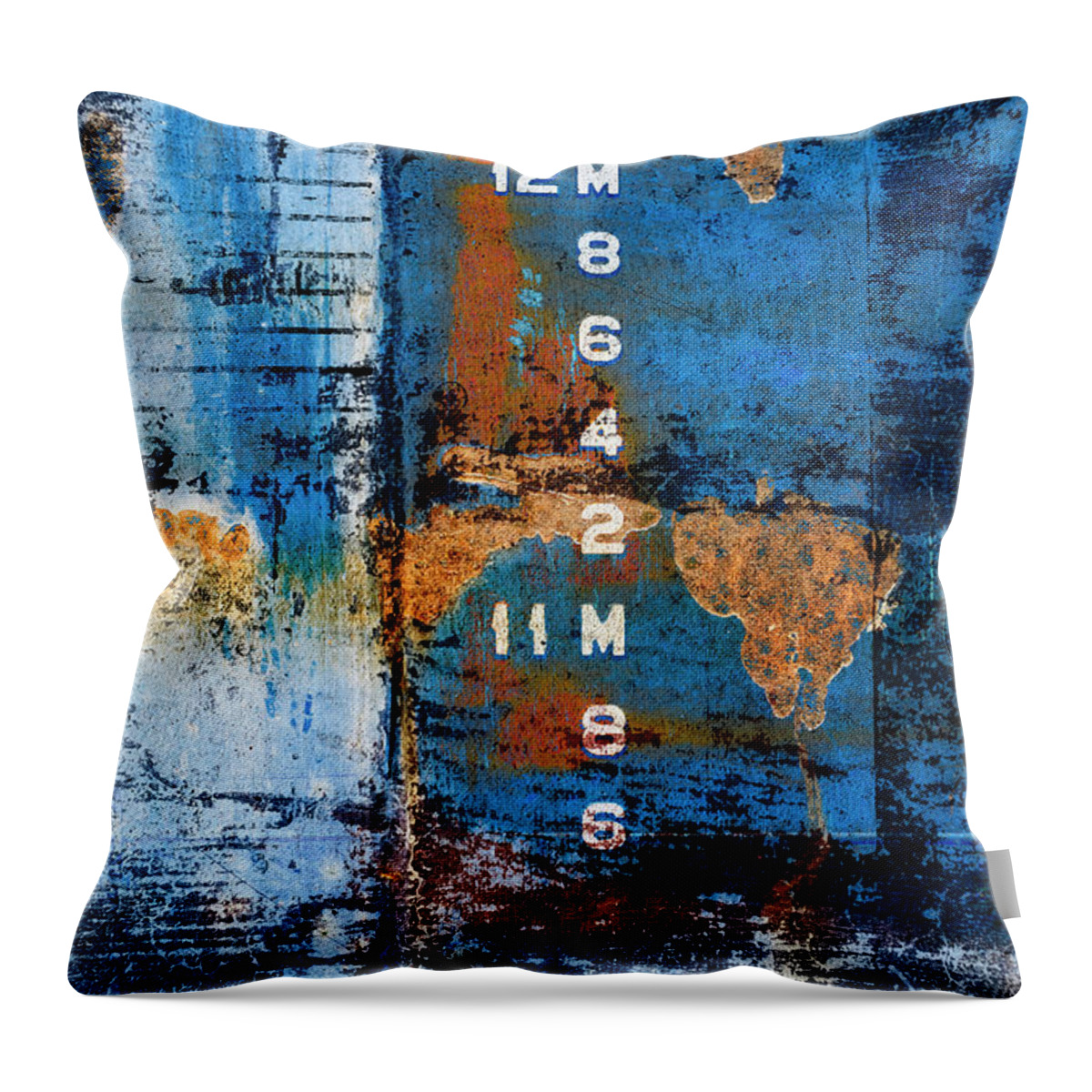 Drydock Throw Pillow featuring the mixed media Drydock by Carol Leigh