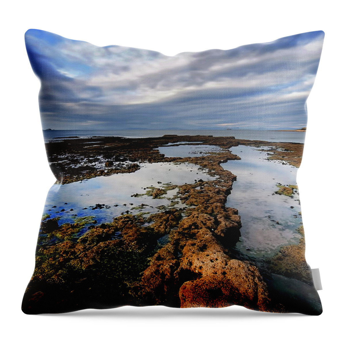 Isle Of Skye Throw Pillow featuring the photograph Duntulm by Smart Aviation