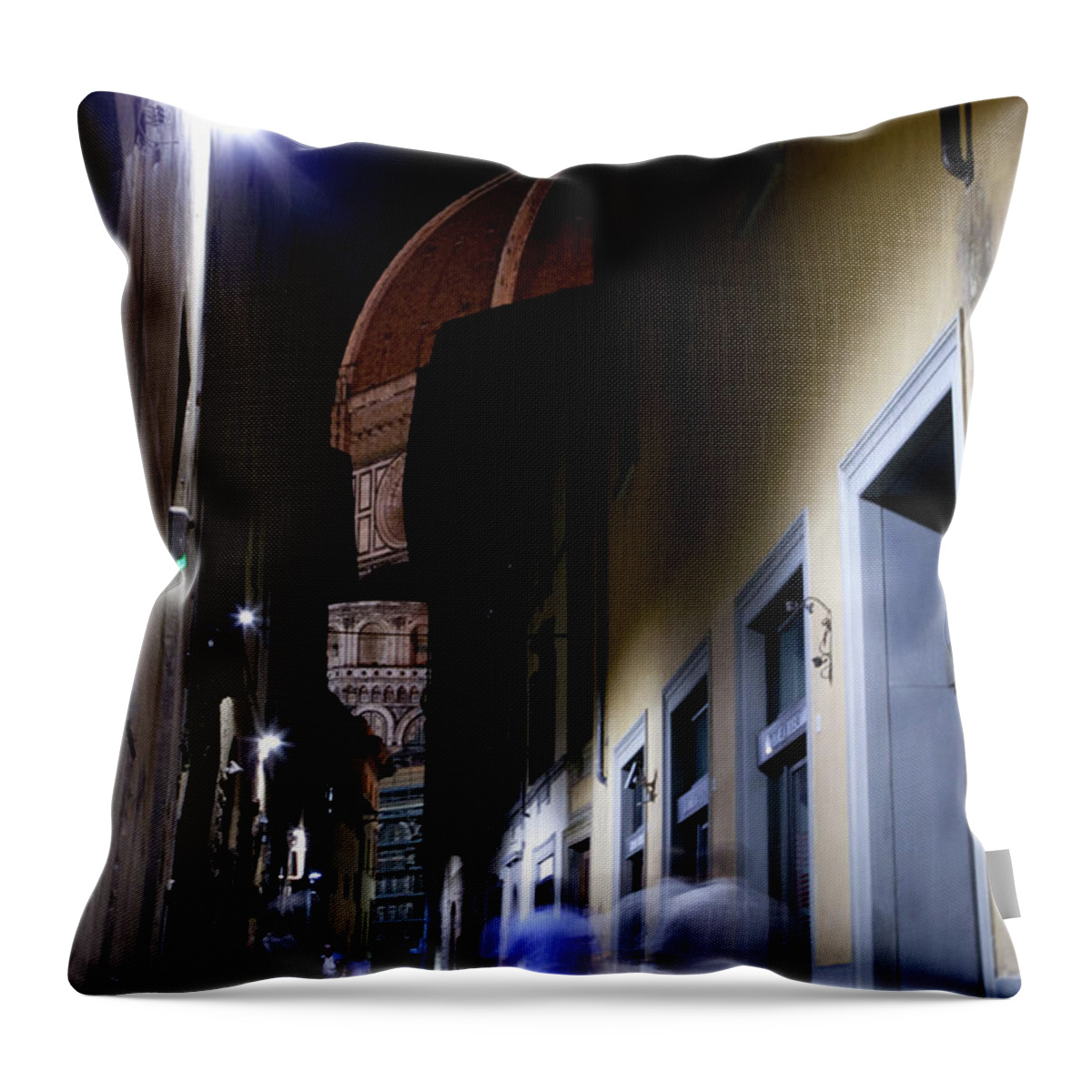 Duomo Throw Pillow featuring the photograph Duomo in the Dark by Matthew Wolf