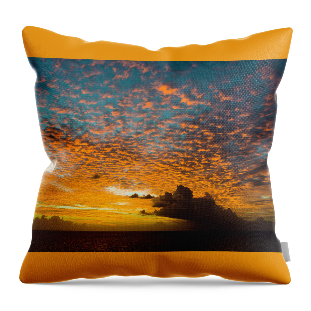 Barbados Throw Pillow featuring the photograph Dusk, East of Barbados by John Roach