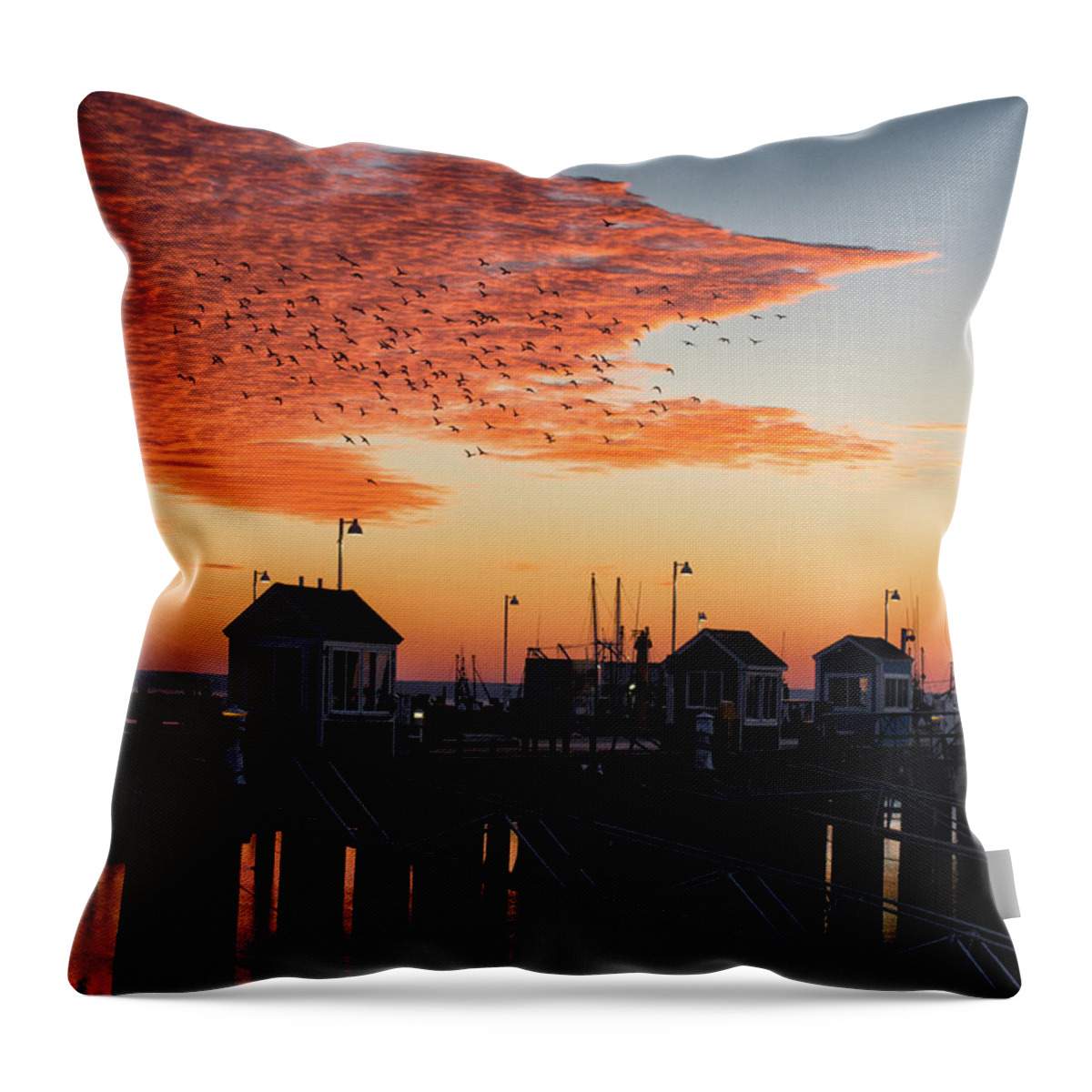 Provincetown Throw Pillow featuring the photograph Early Orange by Ellen Koplow