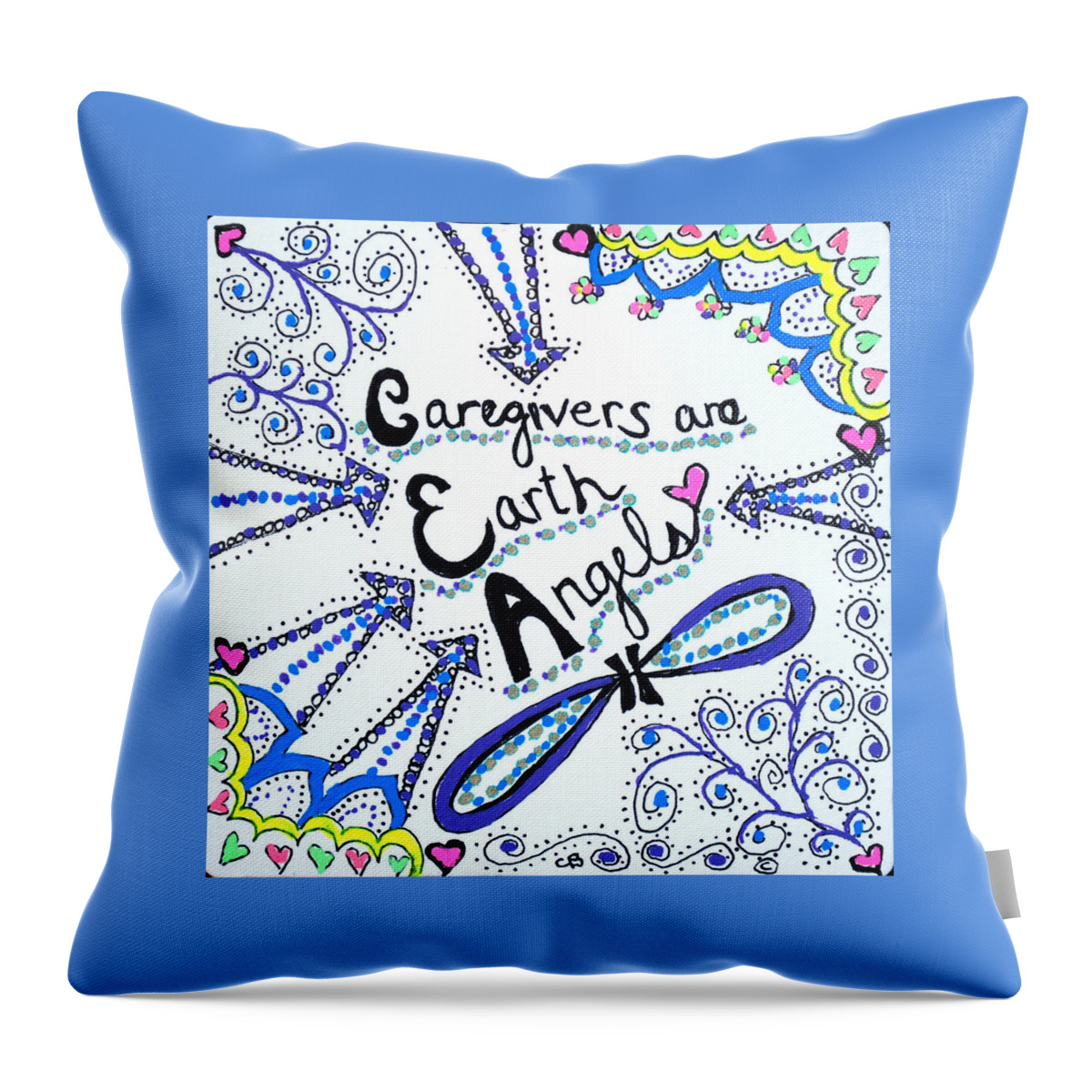 Gelpens Throw Pillow featuring the drawing Earth Angel by Carole Brecht