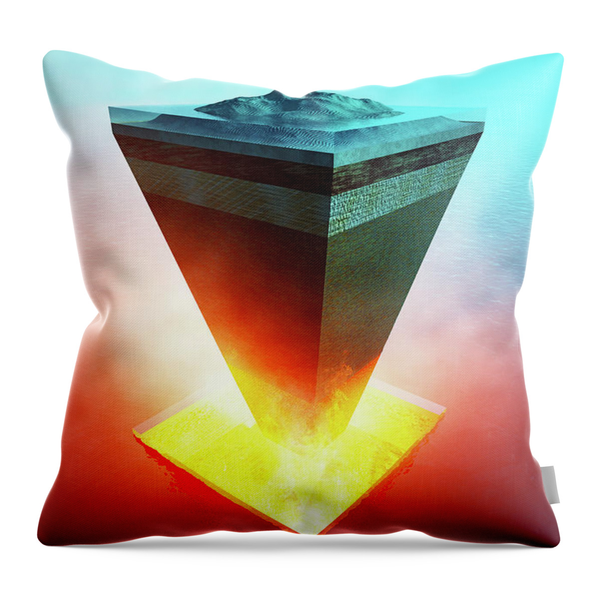 Earth Throw Pillow featuring the photograph Earth core structure cross-section by Johan Swanepoel