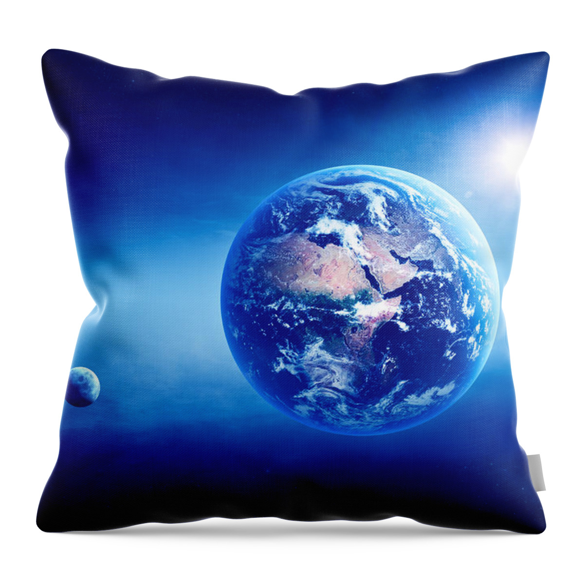 Earth Throw Pillow featuring the photograph Earth sunrise deep space by Johan Swanepoel