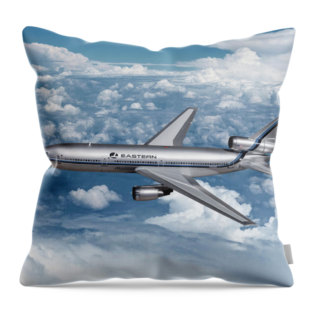 Eastern Airlines Throw Pillow featuring the digital art Eastern Airlines DC-10-30 by Erik Simonsen