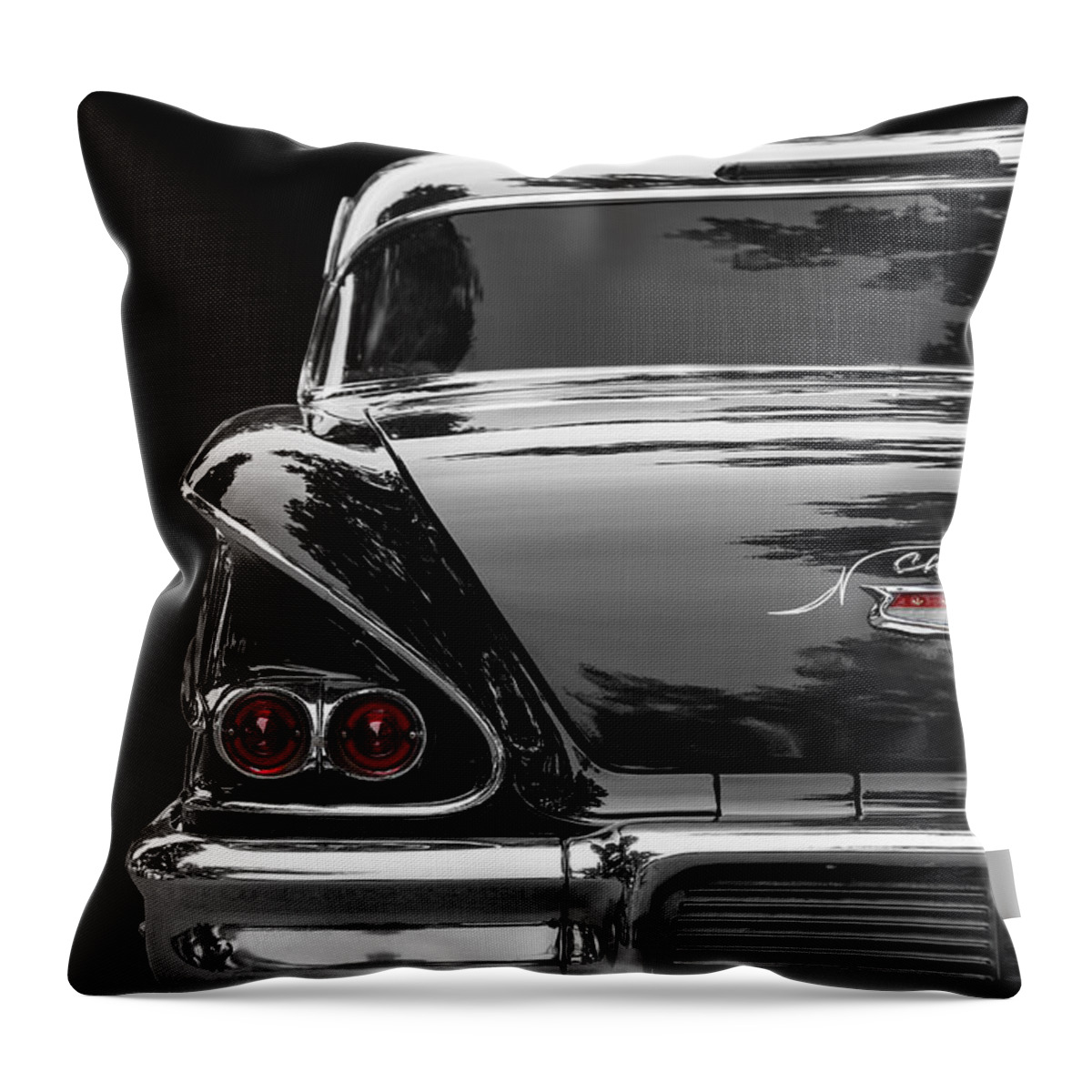 1958 Throw Pillow featuring the photograph Ebony '58 by Dennis Hedberg
